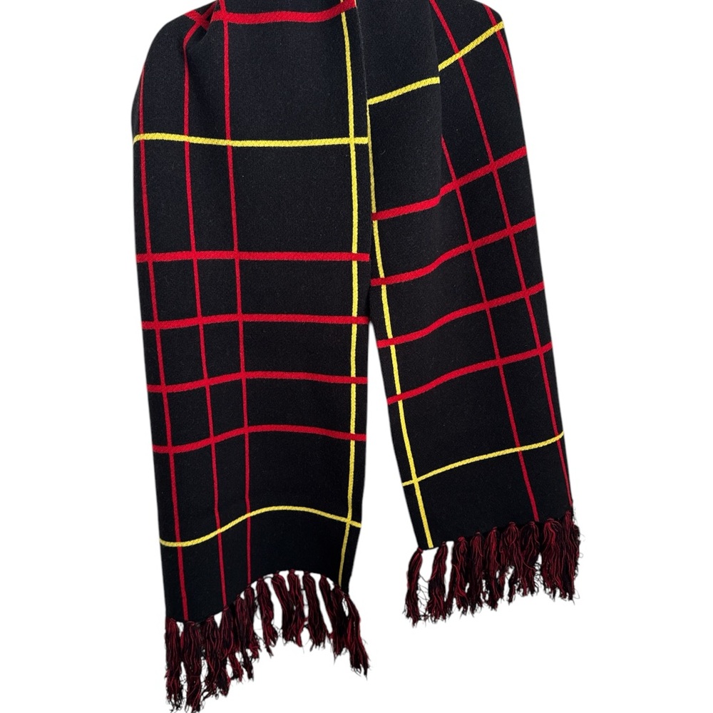 New with Tags Rag & Bone Black and Red Plaid Scarf with Fringe